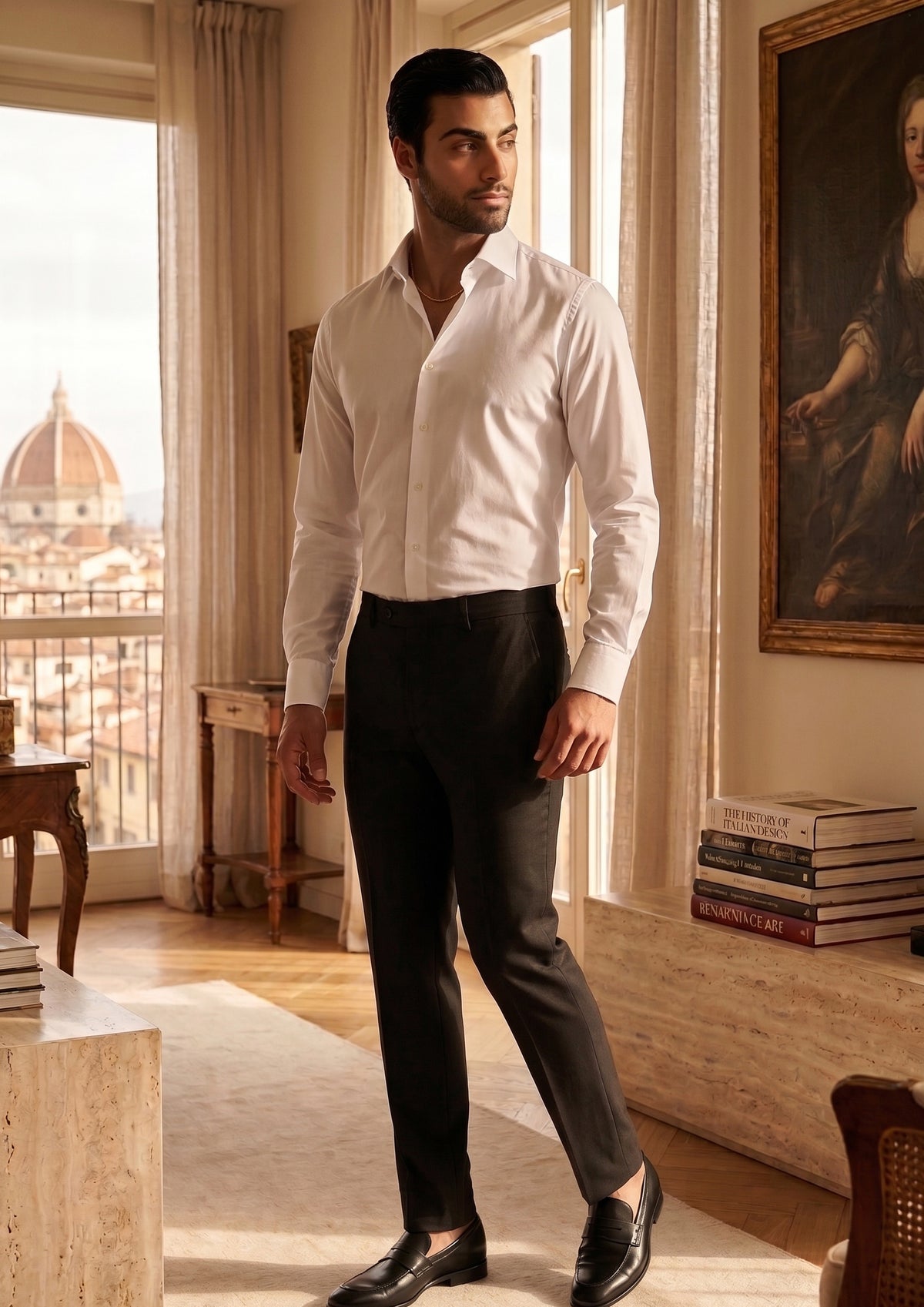 Camicia Classica Slim Fit Popeline Bianca